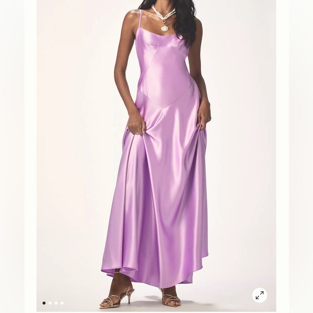 Anthropologie Mare Mare Emmy Satin Corset Maxi Dress